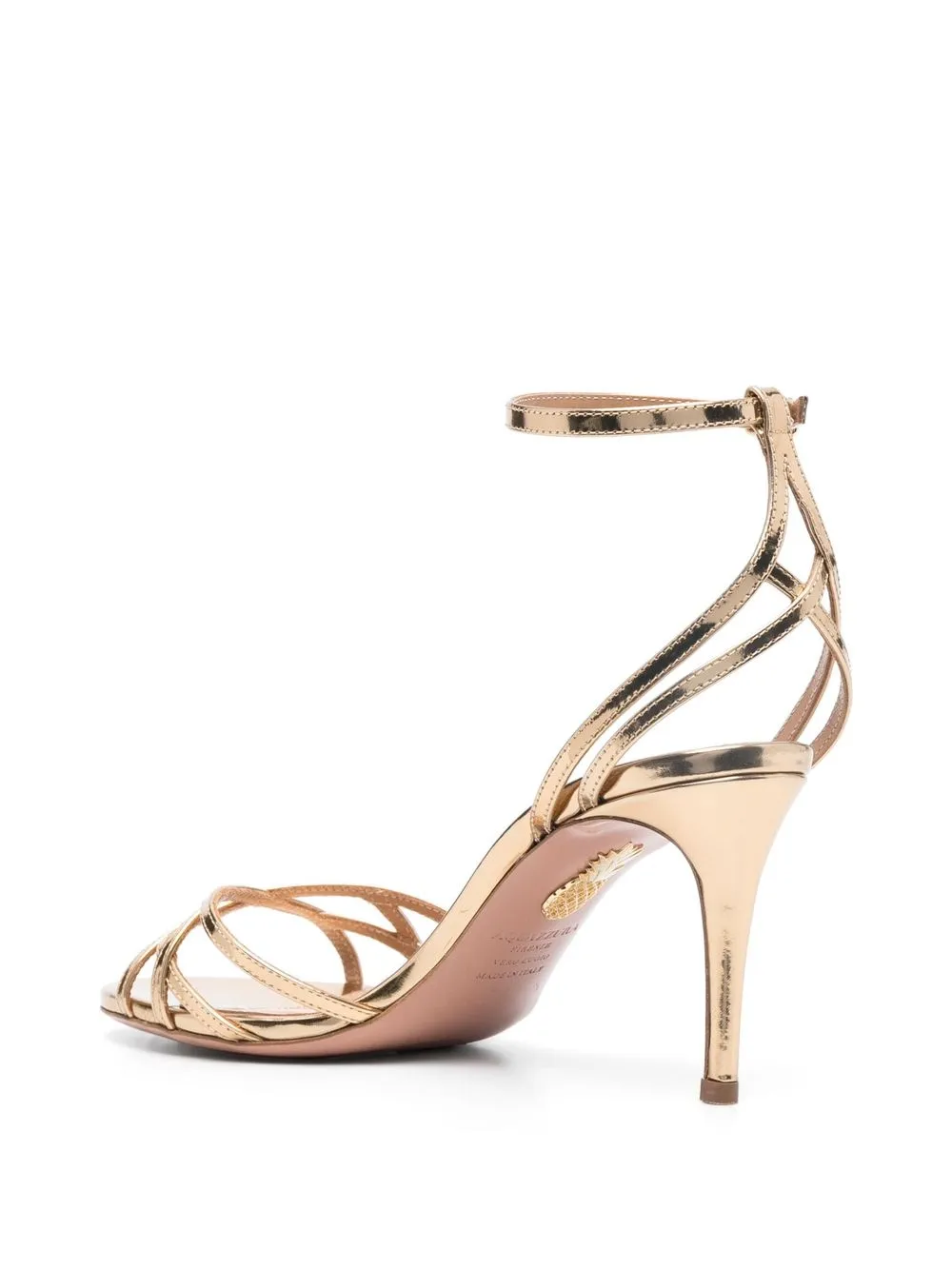 Aquazzura All I Want 75mm Metallic Leather Sandals - Farfetch