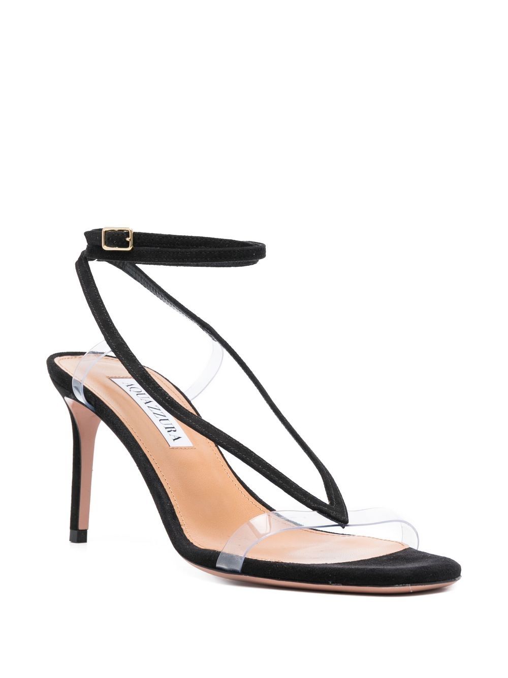 Shop Aquazzura Illusions Plexi 75mm Sandals In Black