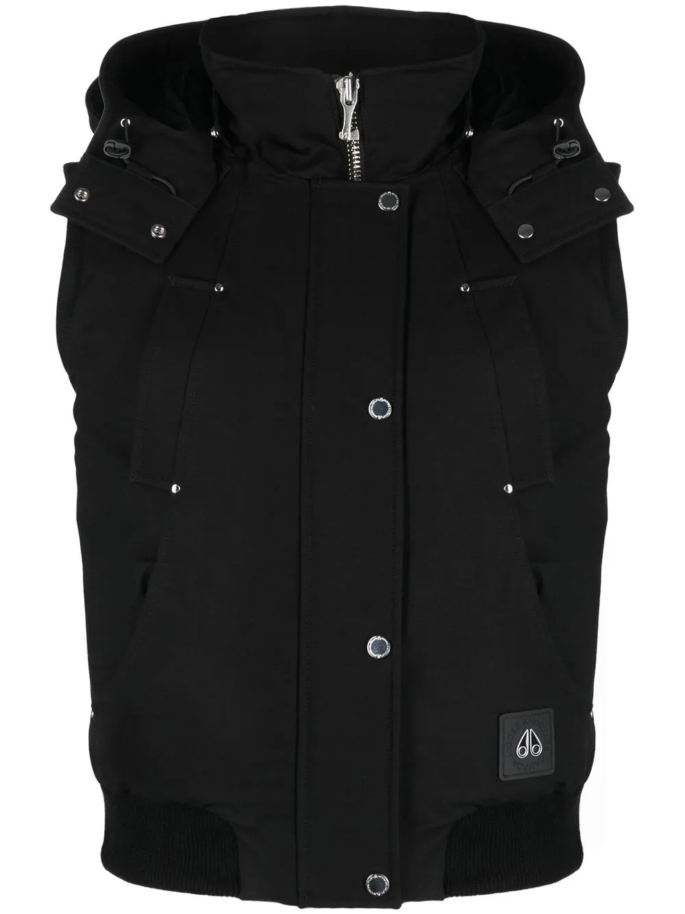 

Moose Knuckles chaleco capitonado OriGinal con capucha - Negro