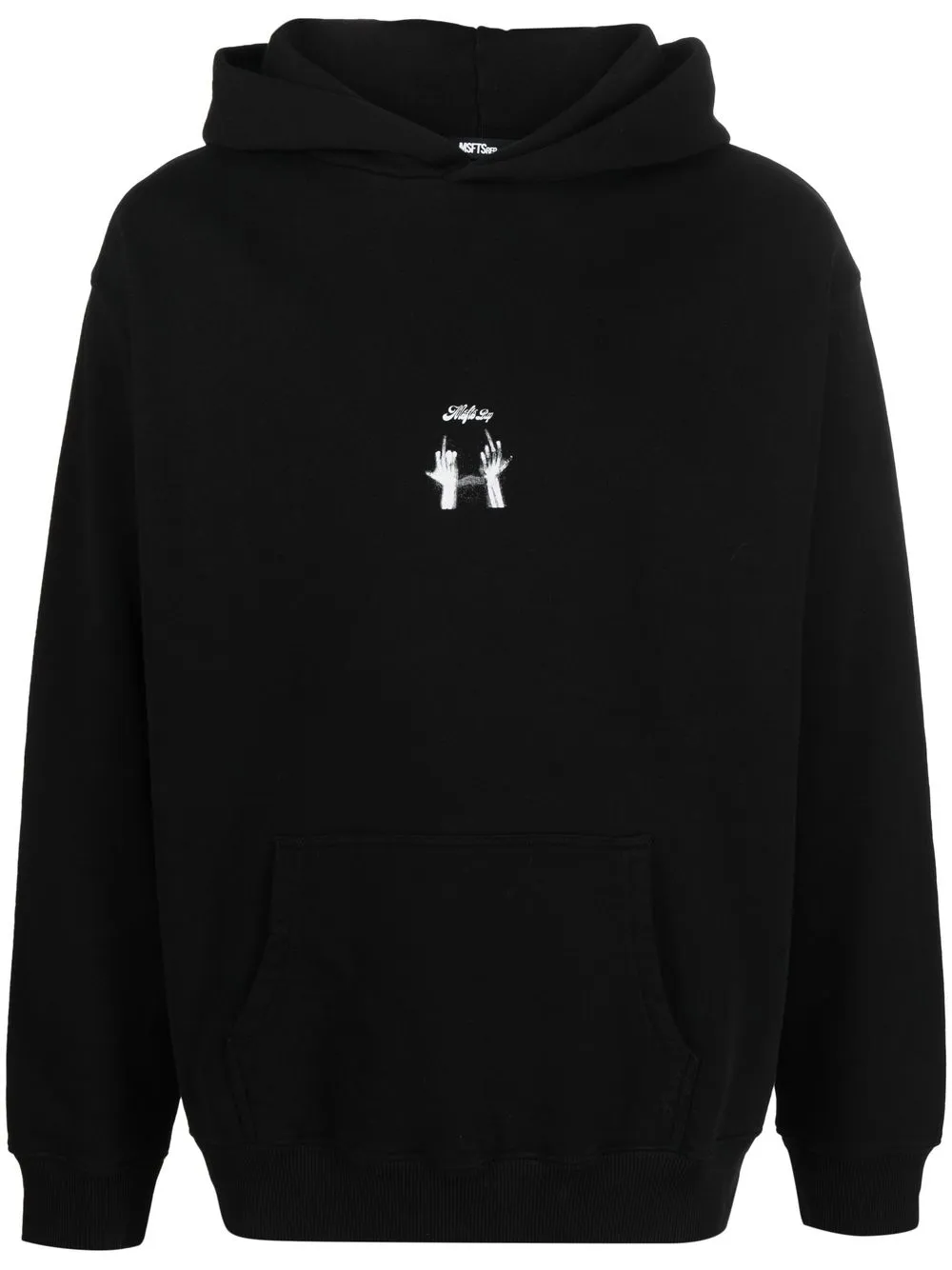 

MSFTSrep graphic-print cotton hoodie - Black