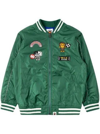 A BATHING APE® Baby Milo Racing Team Bomber Jacket | Green