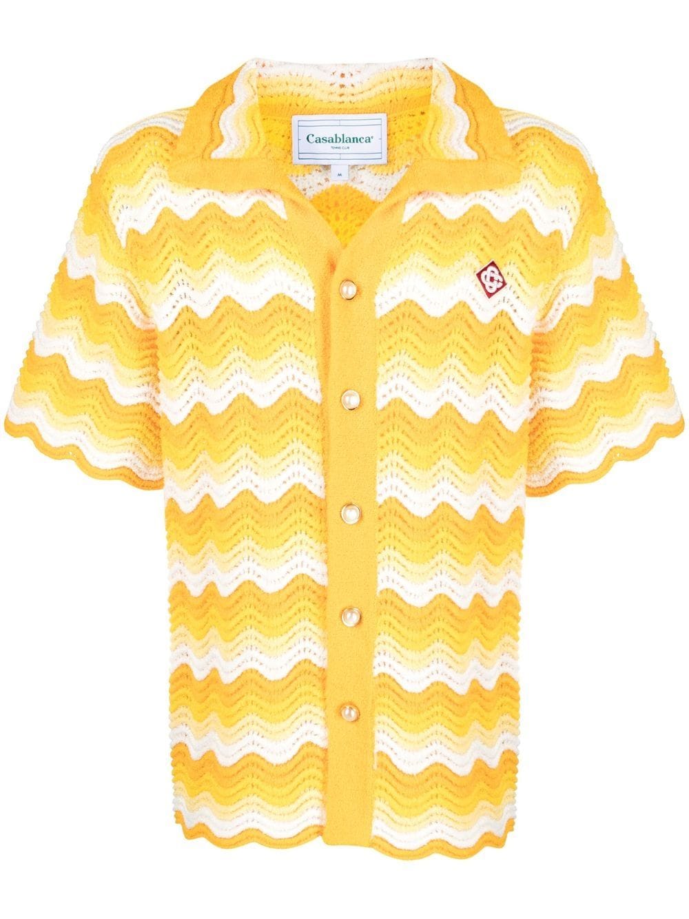 

Casablanca Wavy Gradient open-knit shirt - Yellow