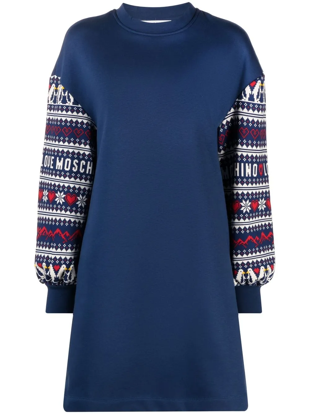 

Love Moschino long-sleeve sweatshirt dress - Blue