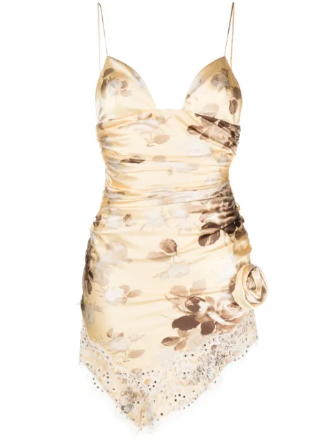Alessandra Rich floral-print satin minidress