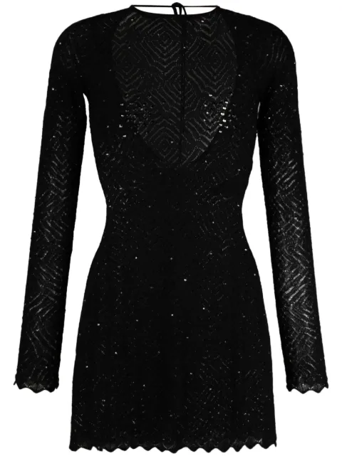Alessandra Rich open-knit sequinned dress