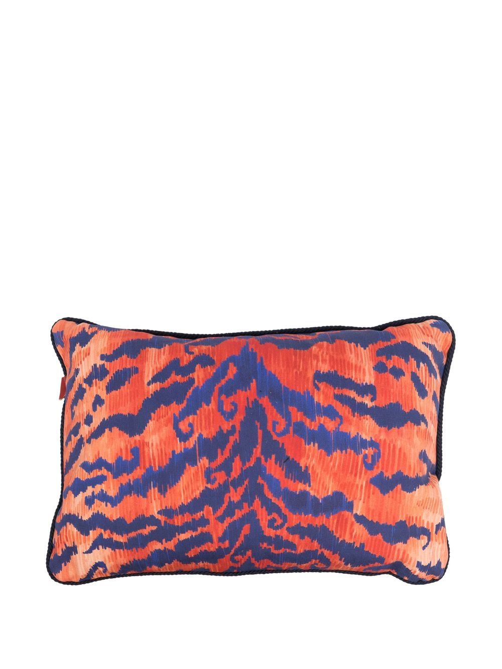 Shop Gergei Erdei Tiger-print Rectangle Cushion In Rot