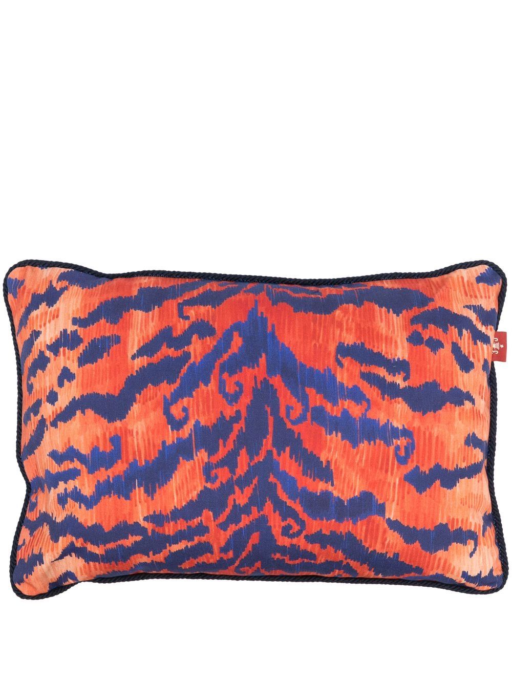 Gergei Erdei Tiger-print Rectangle Cushion In Rot