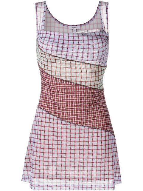 Miaou Ginger plaid check-pattern minidress