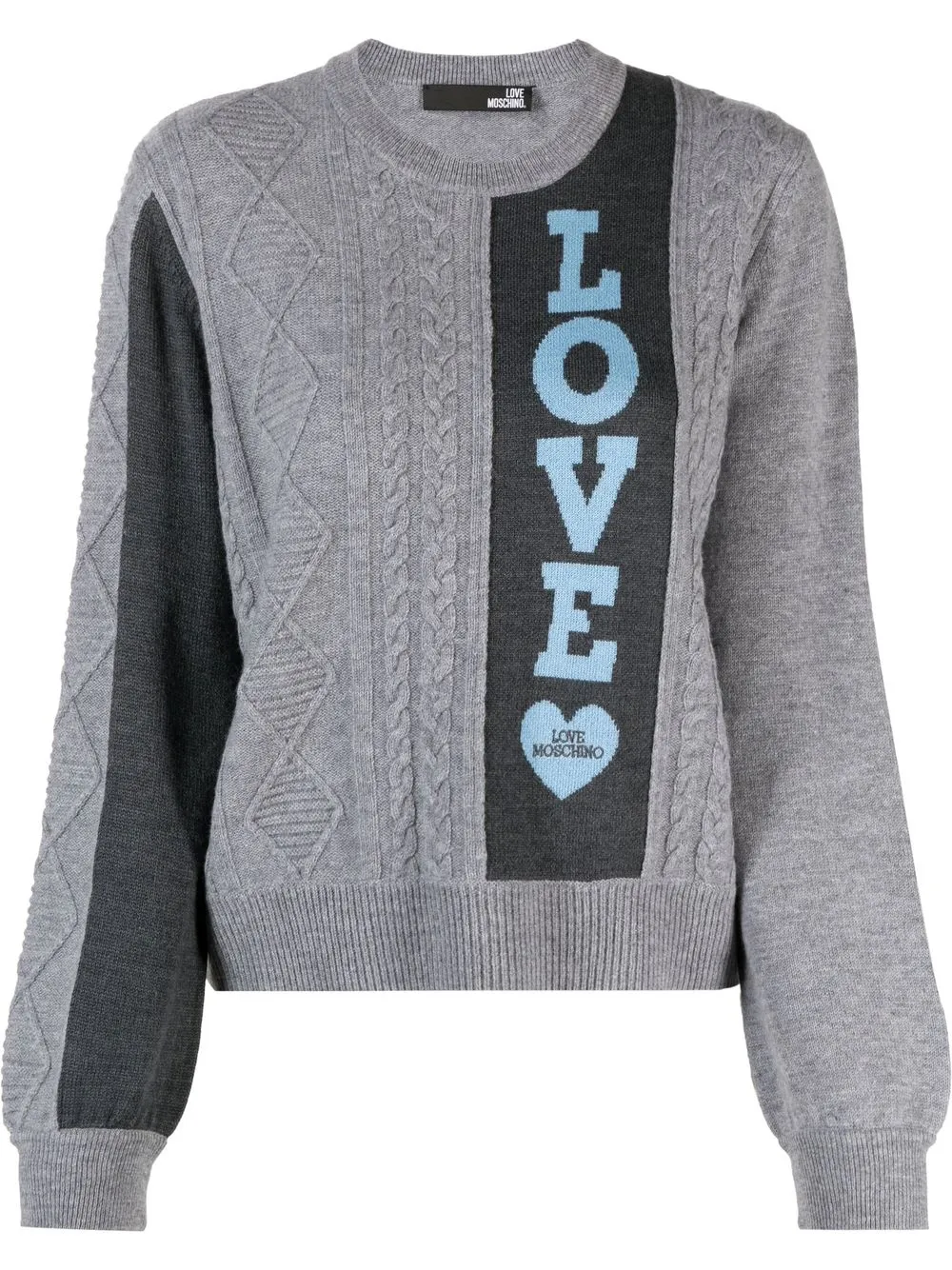 

Love Moschino slogan-print wool-blend jumper - Grey