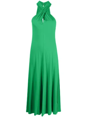 Zeus+Dione Halterneck Midi Dress | Green | FARFETCH
