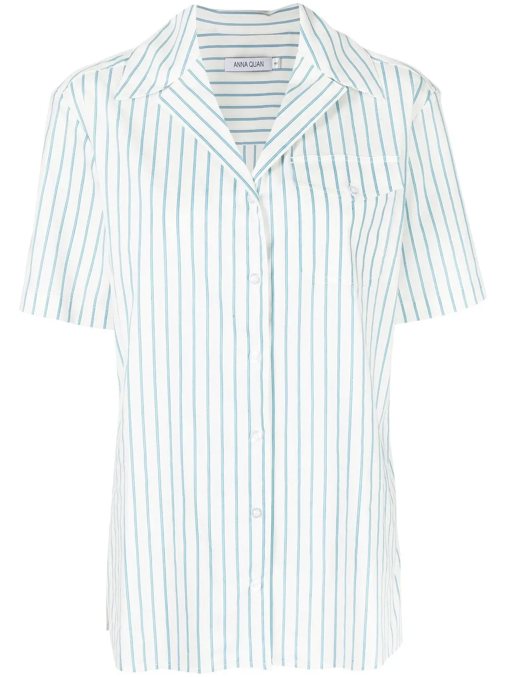 

Anna Quan striped flap-pocket T-shirt - White