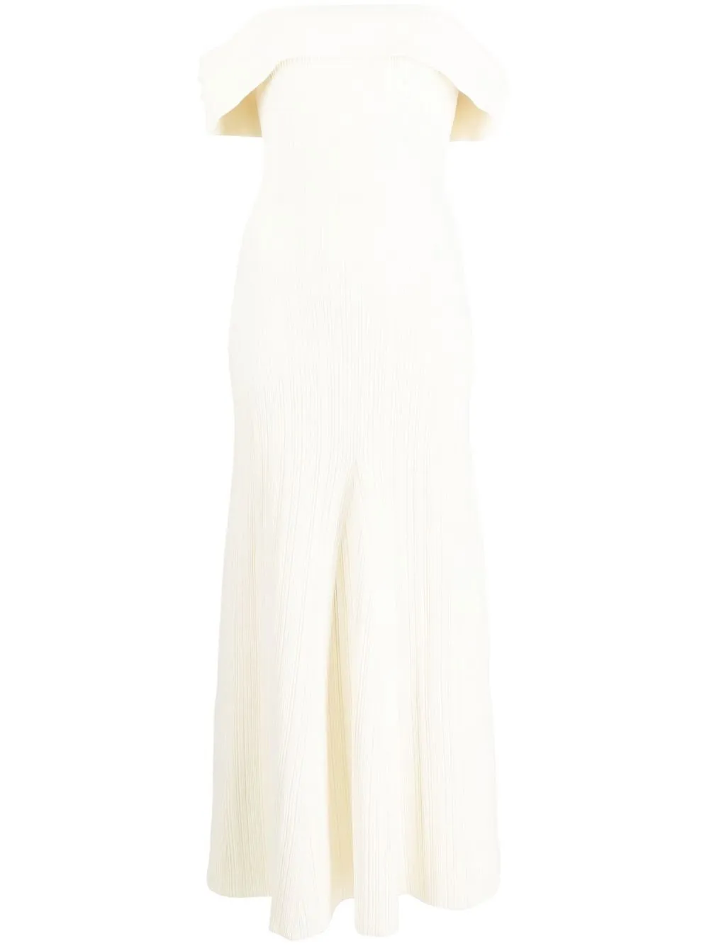 

Anna Quan ribbed-knit off-shoulder midi dress - White