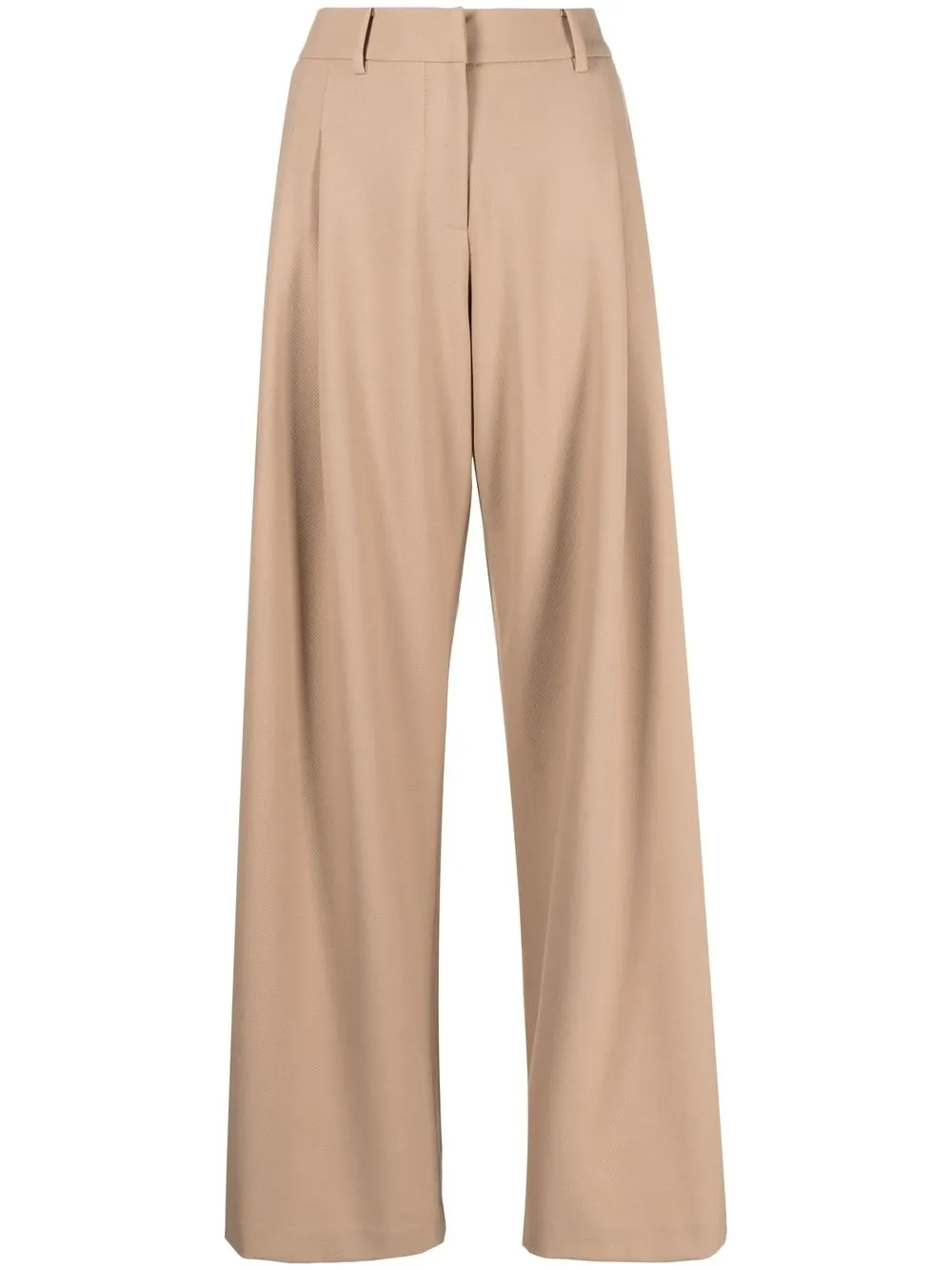 

Anna Quan pleat-detail wide-leg trousers - Brown