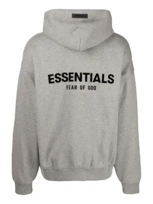 FEAR OF GOD ESSENTIALS Logo Pullover Hoodie | Grey | FARFETCH AO