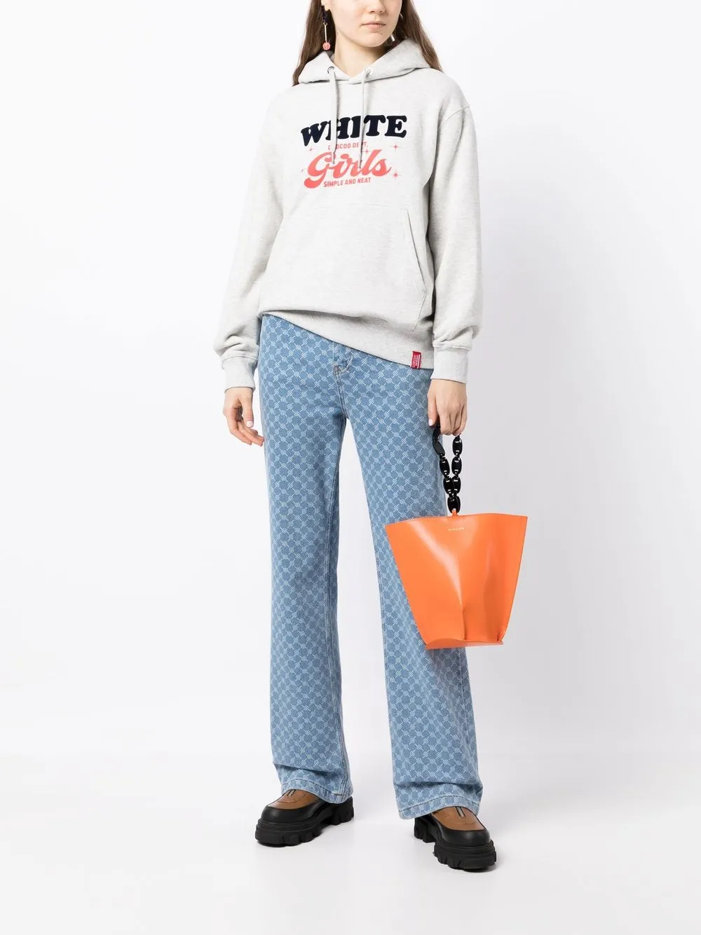 CHOCOOLATE Hoodie met tekst - Grijs
