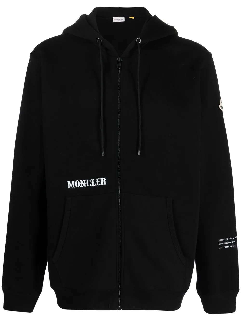 

Moncler logo patch zipped hoodie - Black