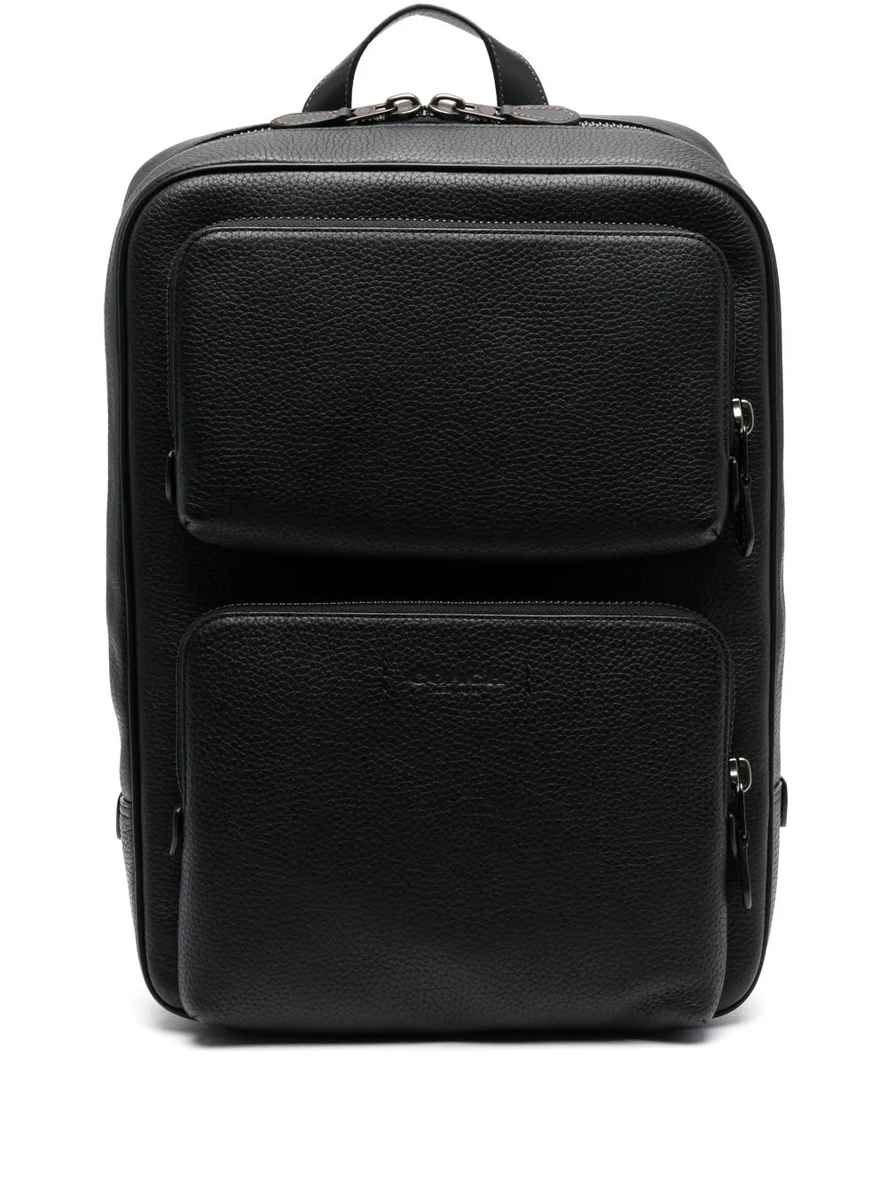 

Coach multi-pocket leather backpack - Black