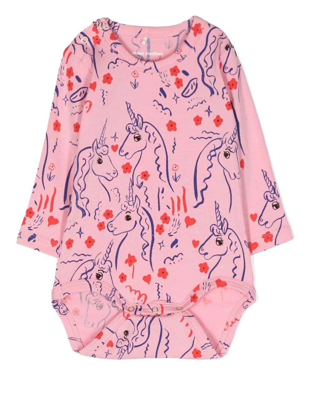 

Mini Rodini unicorn graphic-print bodysuit - Pink