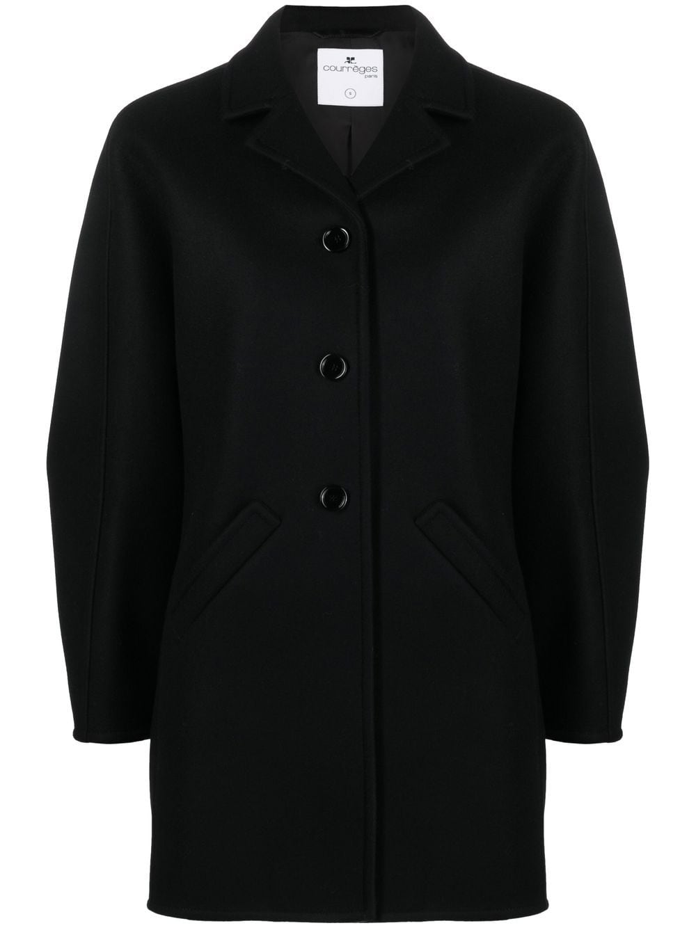 Shop Courrèges Prism Single-breasted Coat In Black