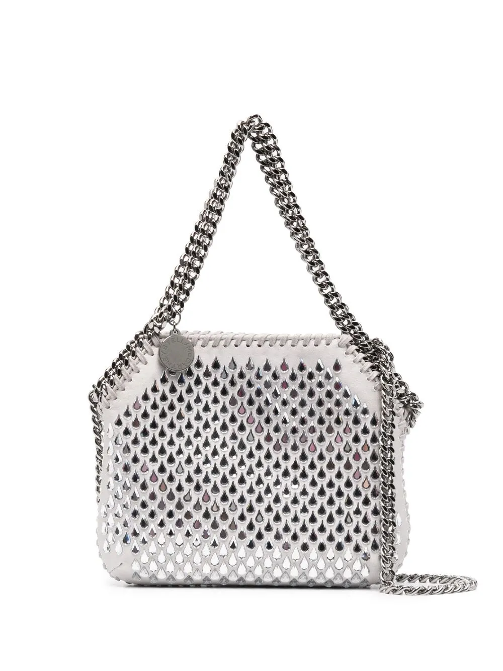 

Stella McCartney Falabella crystal-embellished mini tote bag - Silver