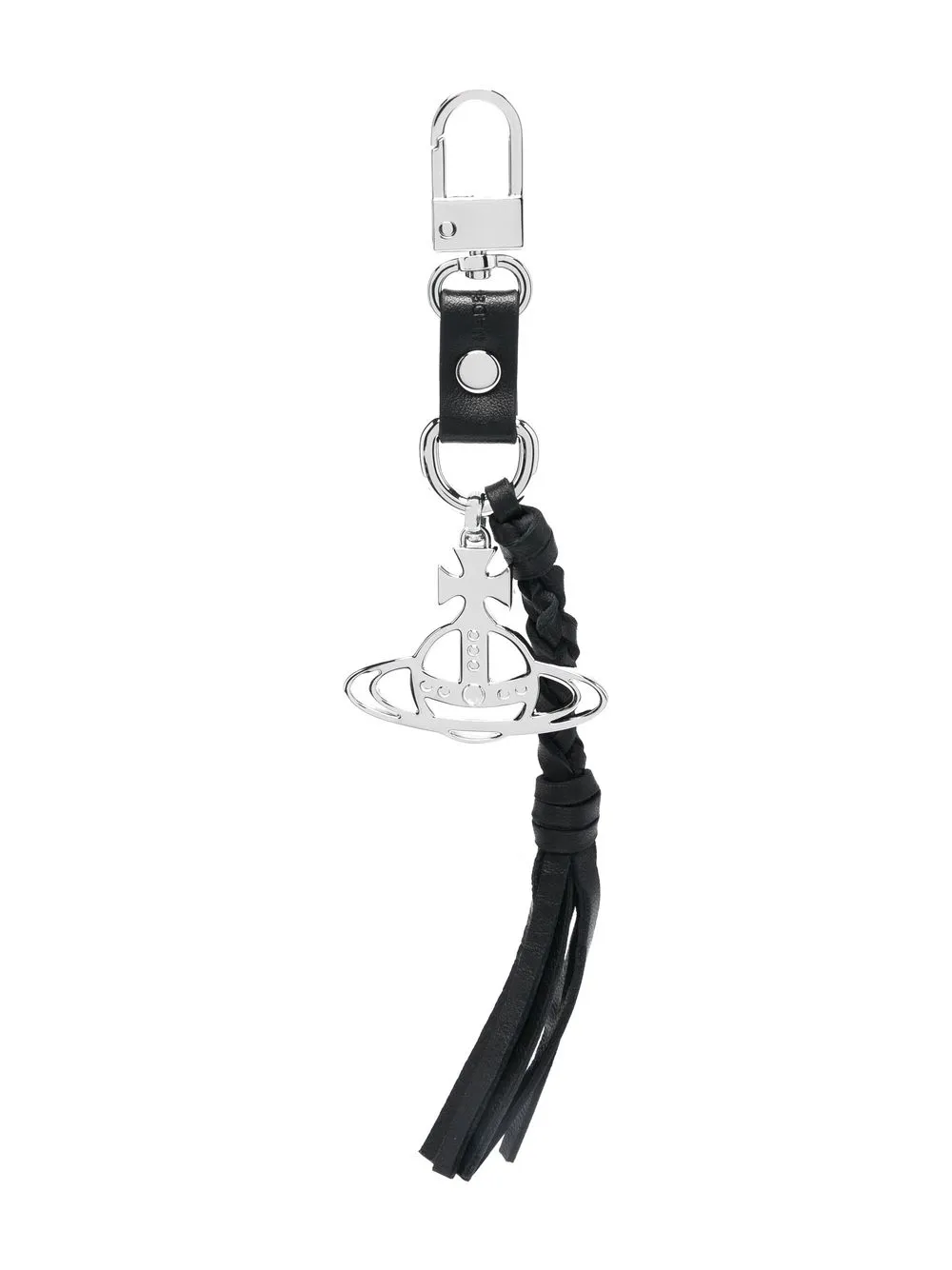 

Vivienne Westwood Orb-charm & leather-braid keyring - Black
