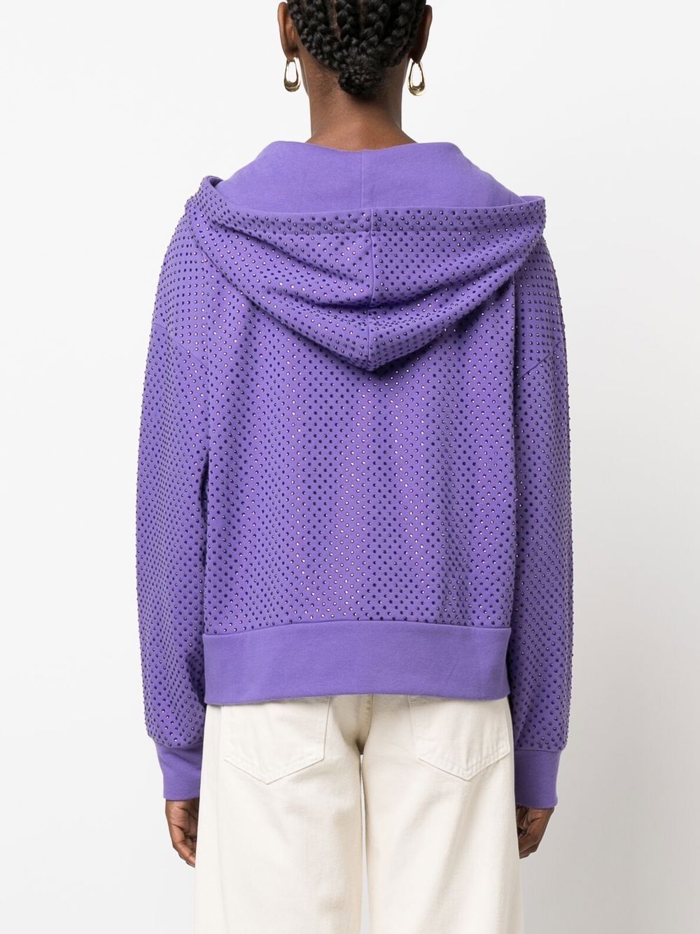 Shop P.a.r.o.s.h Crystal-embellished Hoodie In Purple