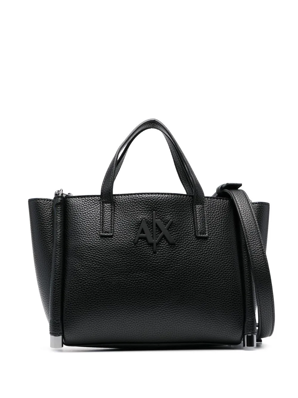 

Armani Exchange embossed-logo grained shoulder bag - Black