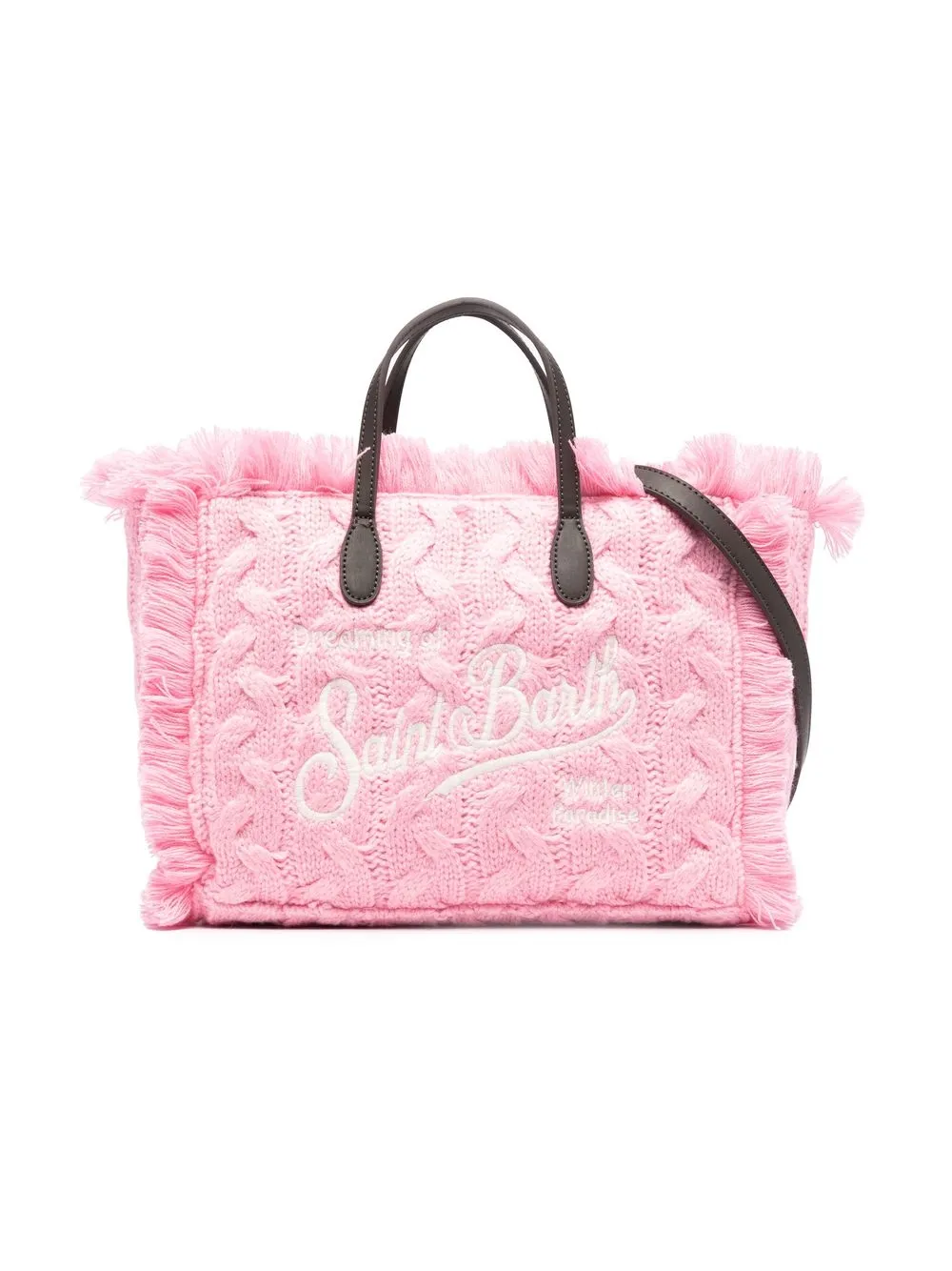

MC2 Saint Barth Kids bolsa en tejido de ochos con logo bordado - Rosado