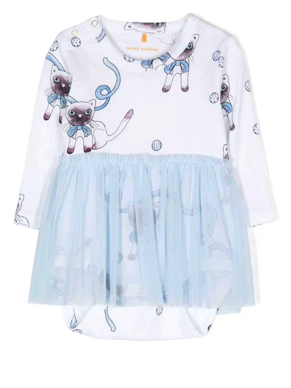 

Mini Rodini printed tutu-detail bodysuit - White
