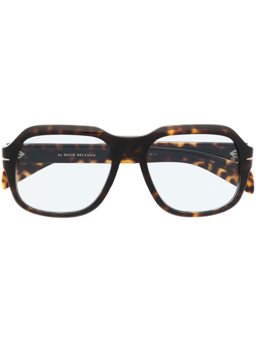 tortoiseshell-effect square-frame glasses