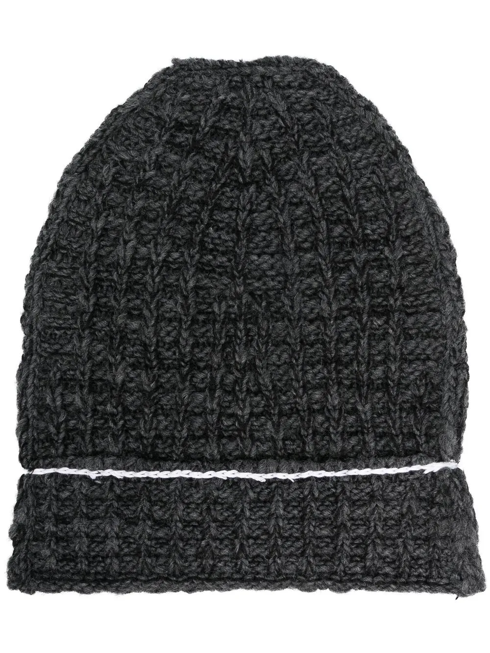 

MM6 Maison Margiela contrast-stitching textured beanie - Grey