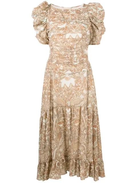 Ulla Johnson puff-sleeve printed midi dress