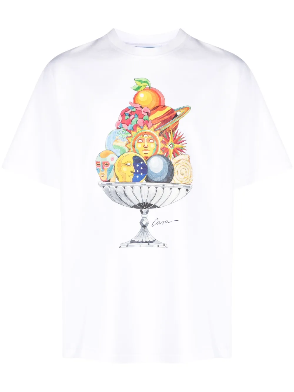 Casablanca Celestial Pyramid Organic Cotton T-shirt In White