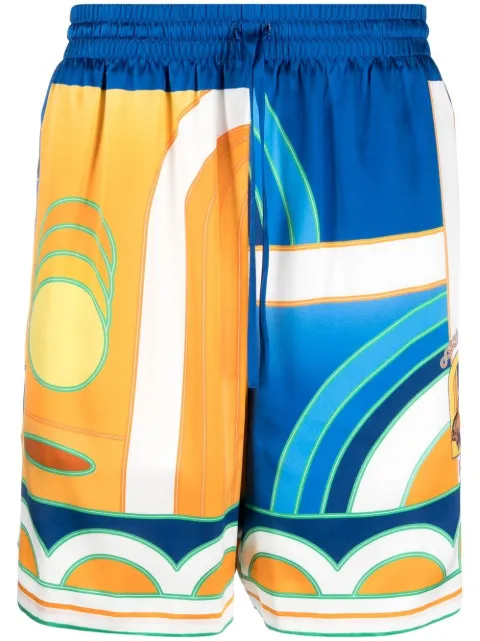 Casablanca Paysage silk shorts