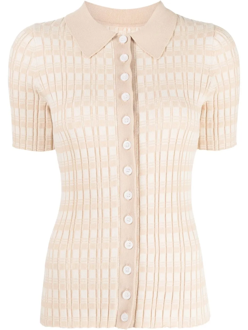 

Anna Quan check-pattern buttoned polo shirt - Brown