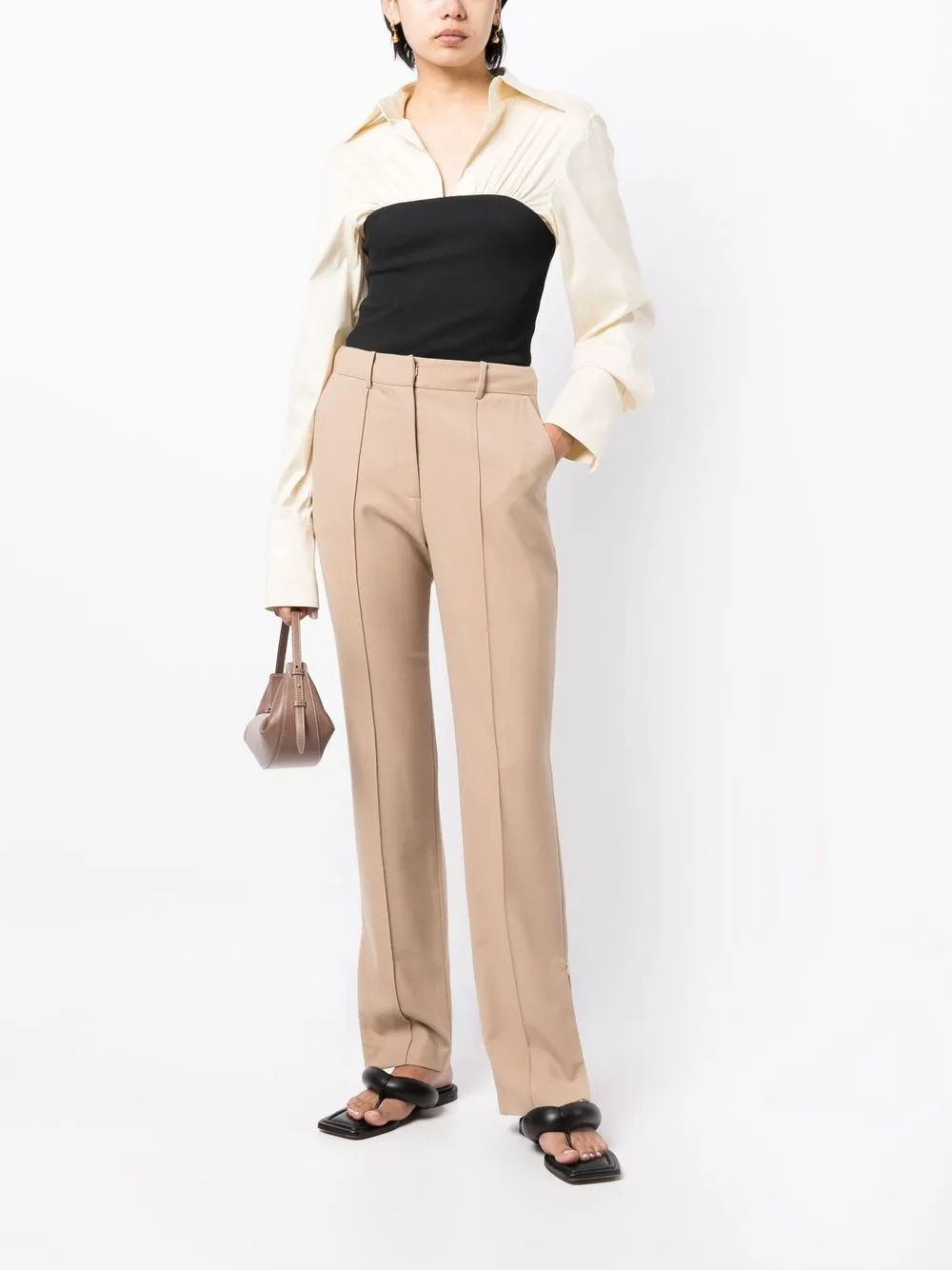 Anna Quan Blouse met ruches - Zwart