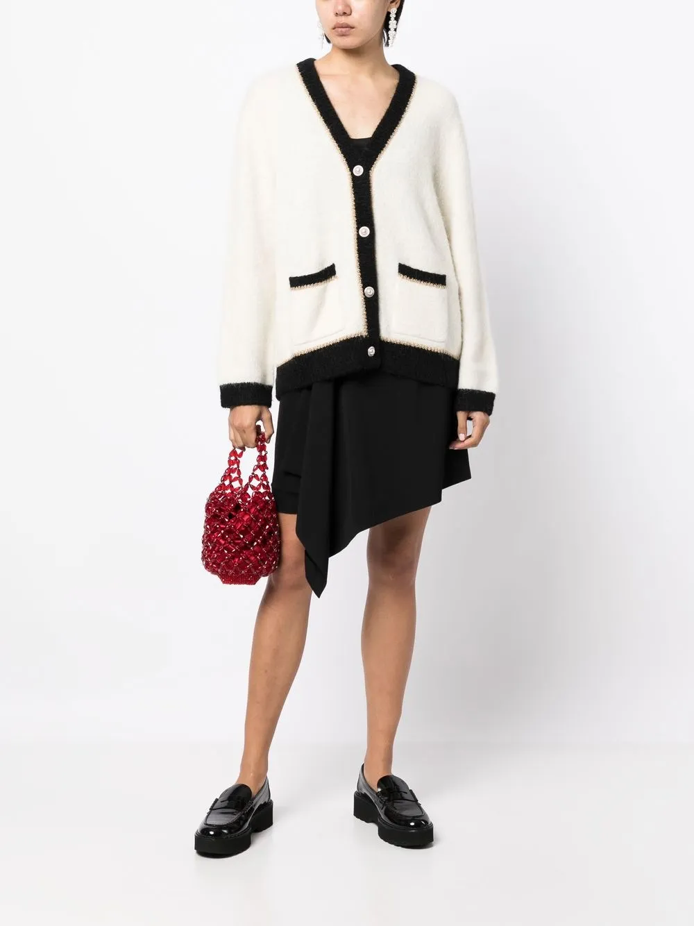 b+ab Vest met contrasterende afwerking - Beige