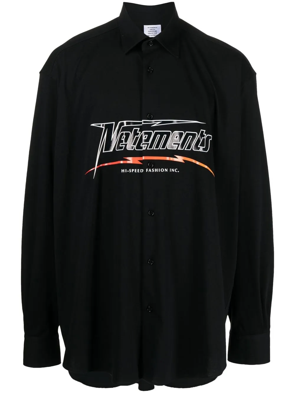 

VETEMENTS logo-print oversized cotton shirt - Black