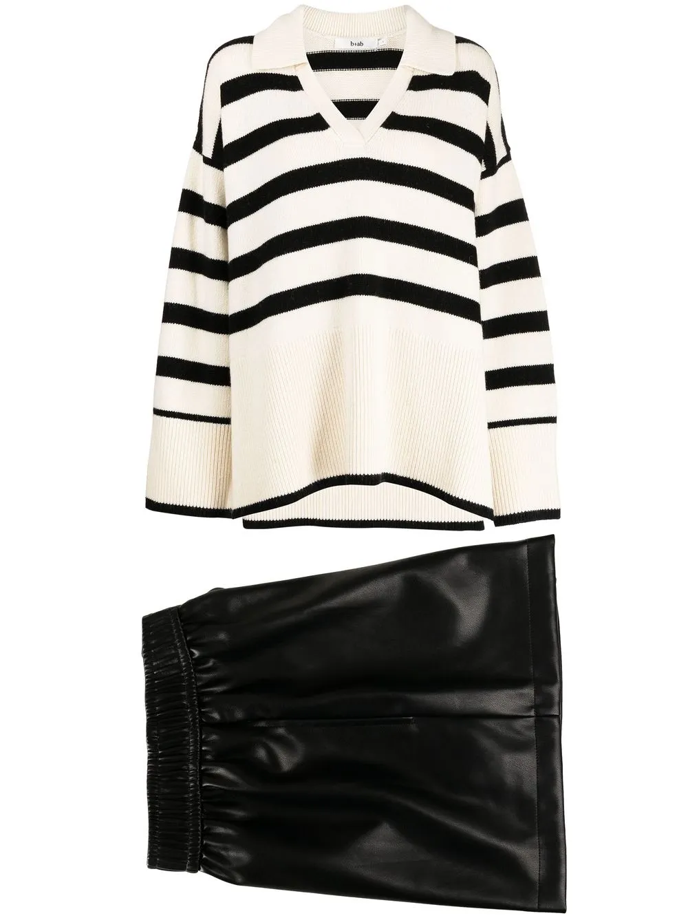 

b+ab striped jumper and shorts set - Black