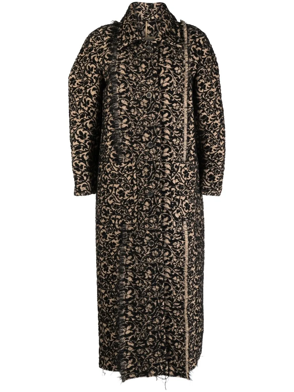 

Uma Wang floral jacquard single-breasted coat - Black