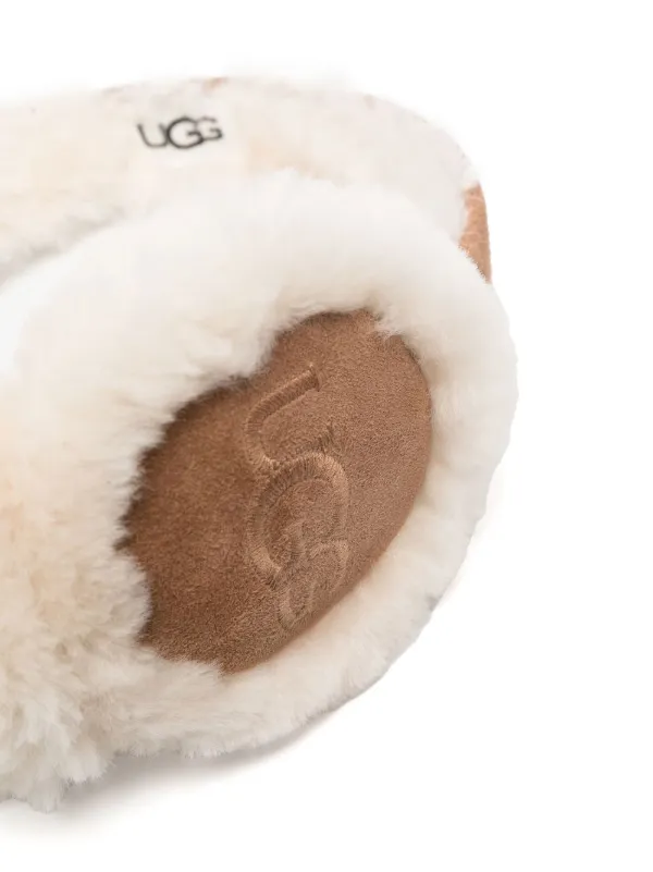 UGG logo-embroidered Shearling Ear Muffs | FARFETCH