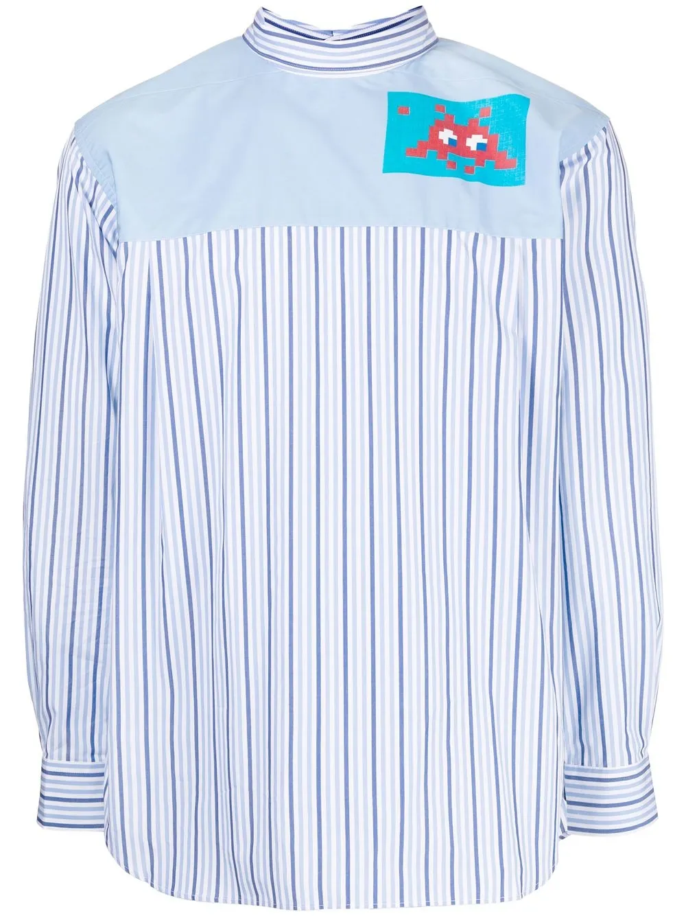 

Comme Des Garçons Shirt striped collarless shirt - Blue