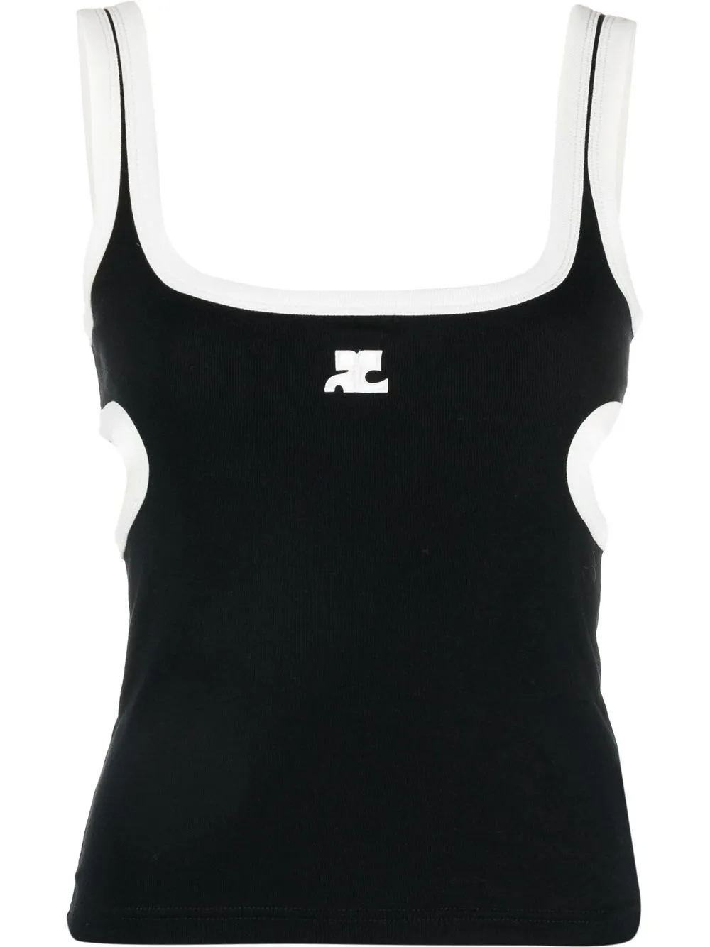 

Courrèges logo-print cut-out vest - Black