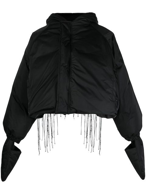 Yohji Yamamoto embroidered mitten-cuff jacket