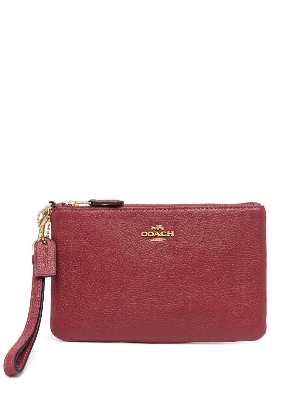 

Coach polished pebble leather coin purse - Red