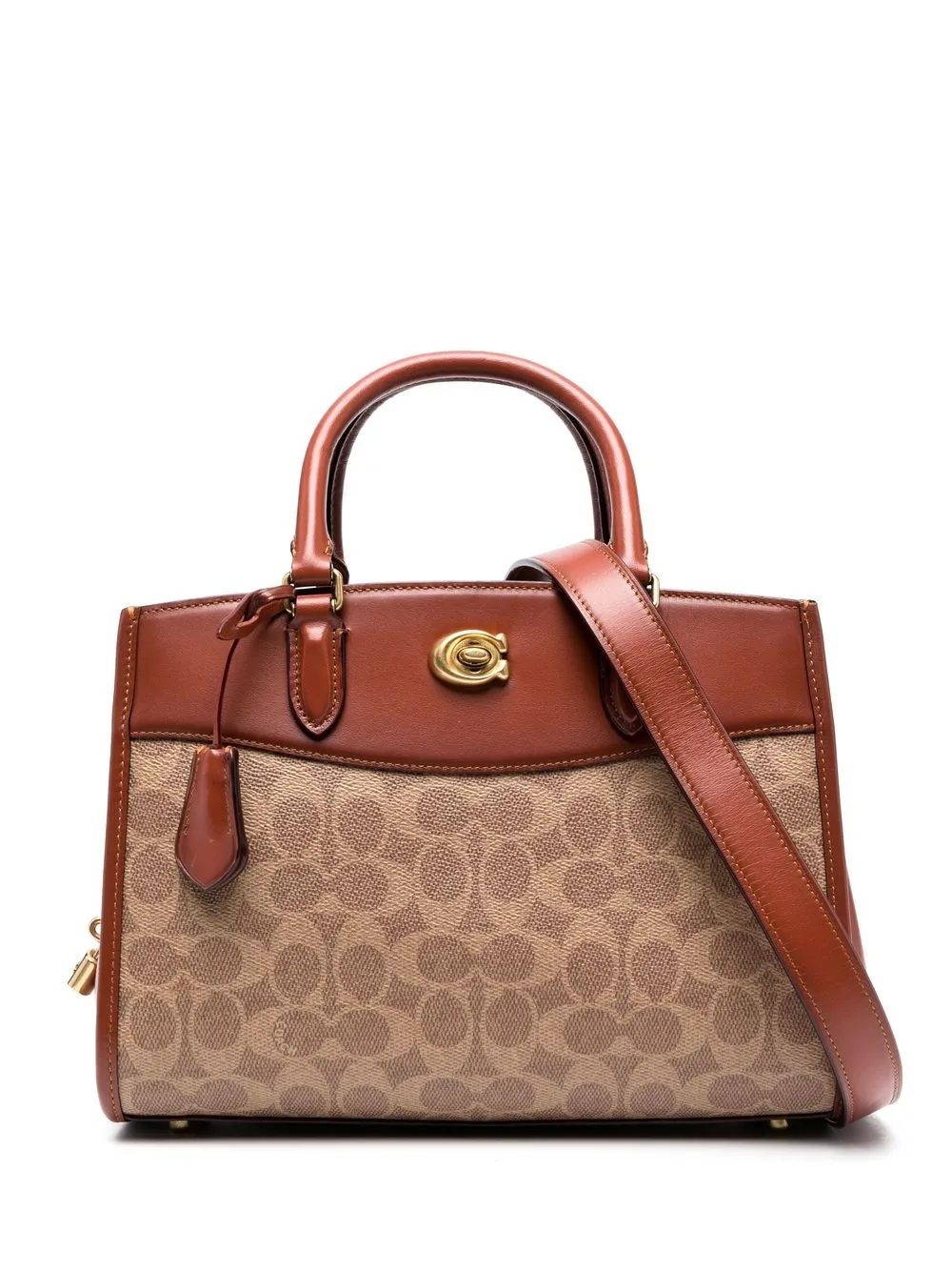 

Coach logo-print leather tote bag - Brown