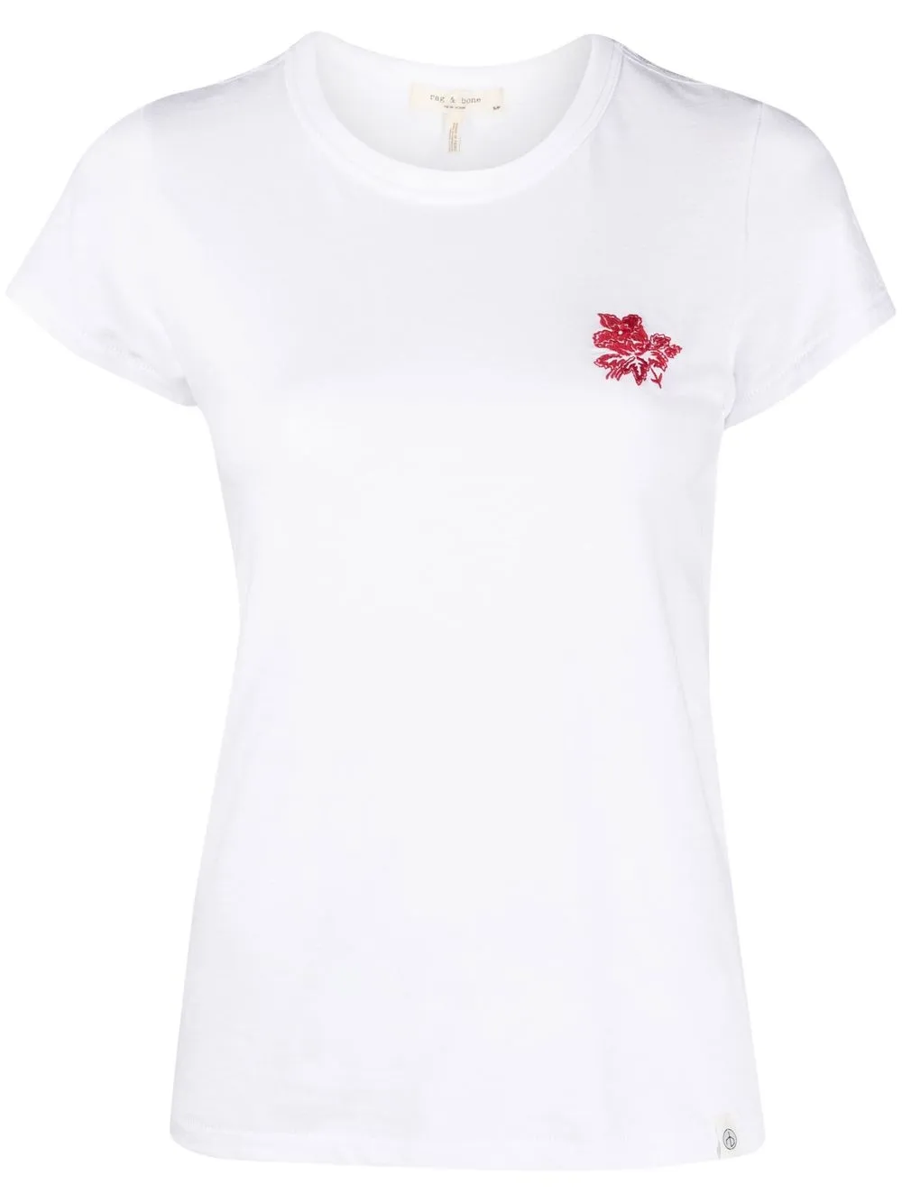 

rag & bone playera manga corta con bordado floral - Blanco