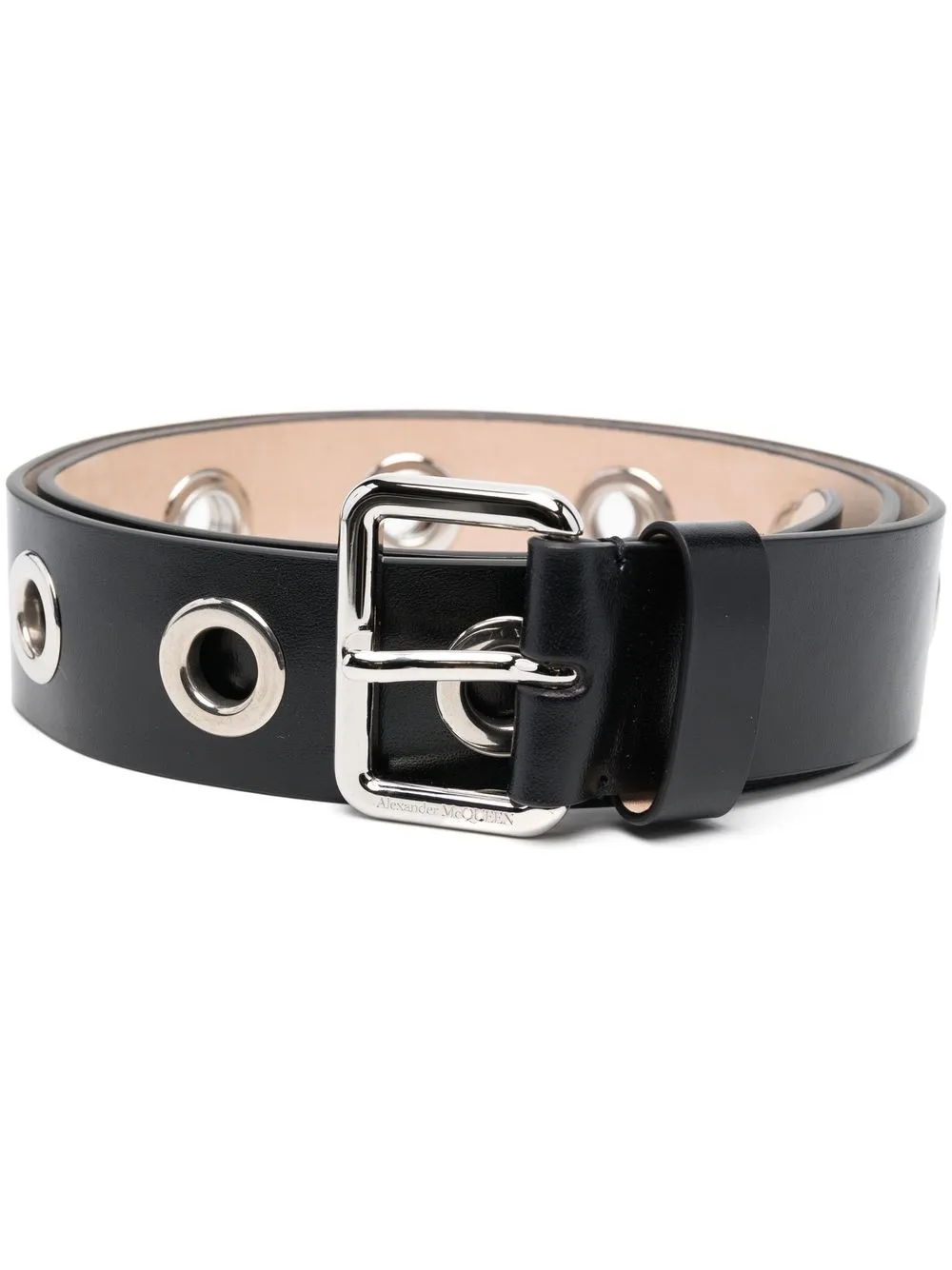 

Alexander McQueen Eyelets leather belt - Black