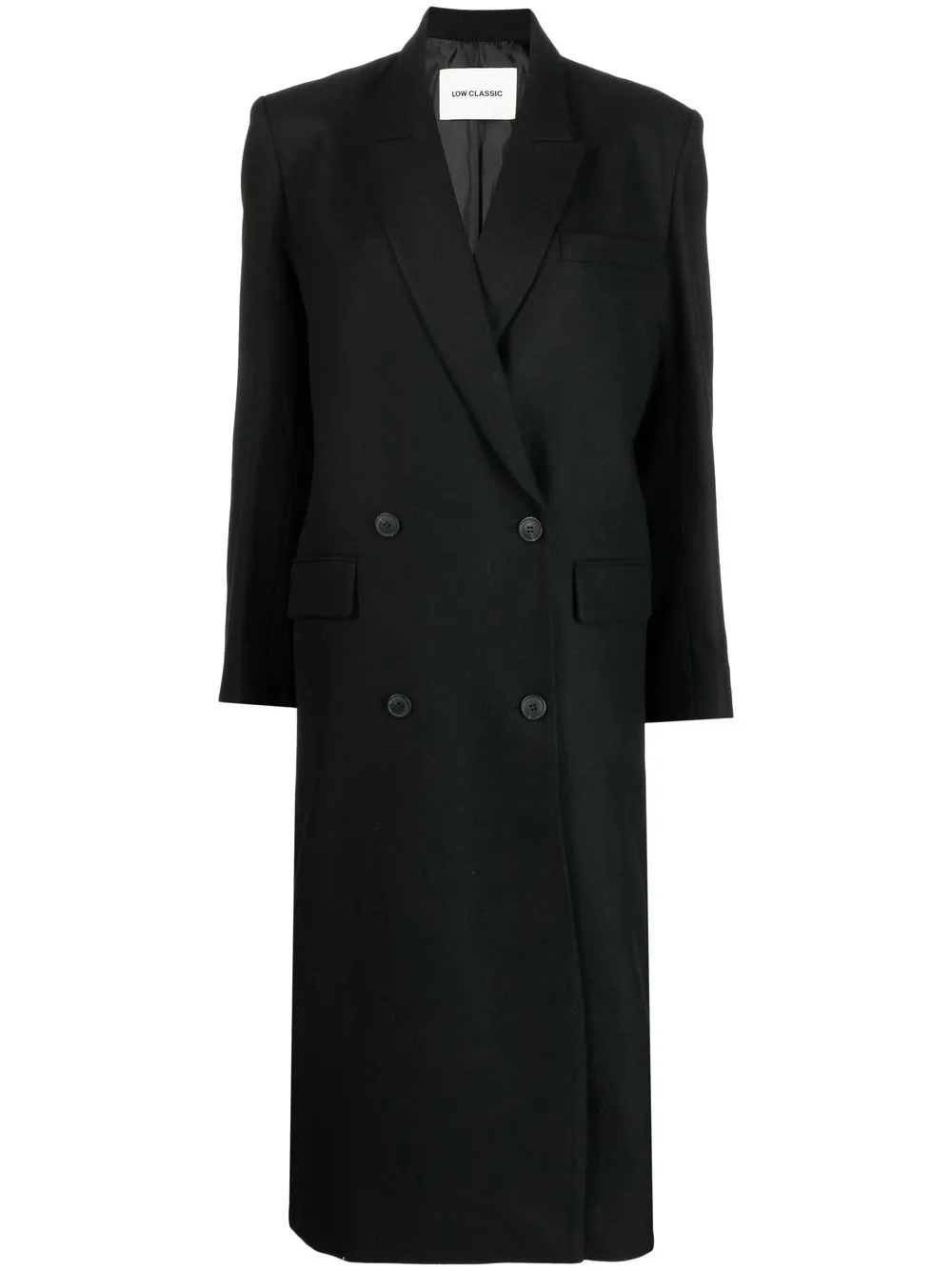 

Low Classic padded shoulder double-breasted coat - Black
