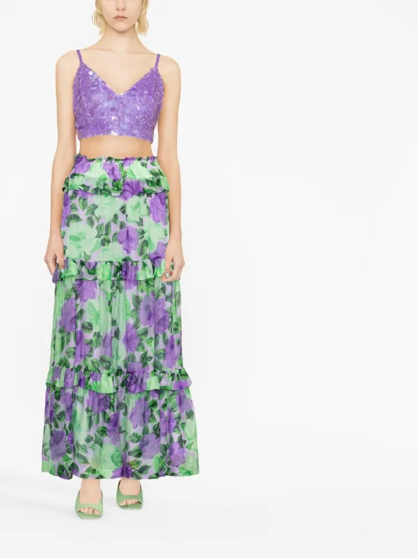ワンピース PAROSH Women Mid Skirts PIMPY D726015 042 233844 Purple P.A.R.O.S.H. sequin-embellished Midi Skirt | Purple | FARFETCH